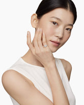 Petite Pavé Pinky Ring in 18K White Gold with Diamonds, 7mm